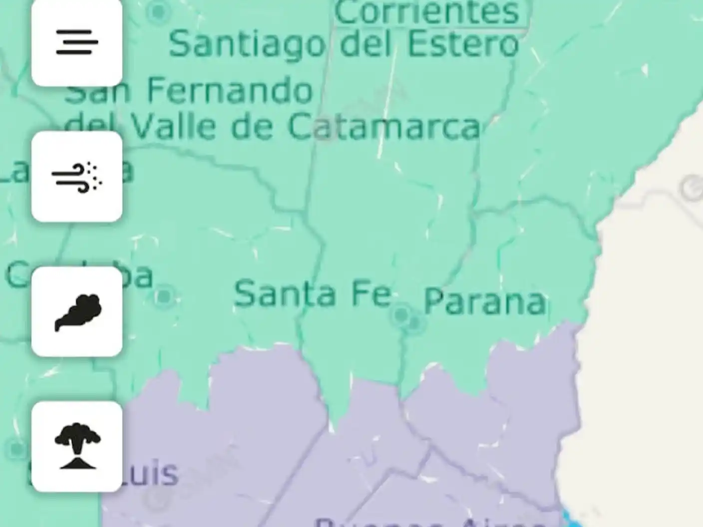 Alerta violeta de advertencias por bancos de niebla en Entre Ríos