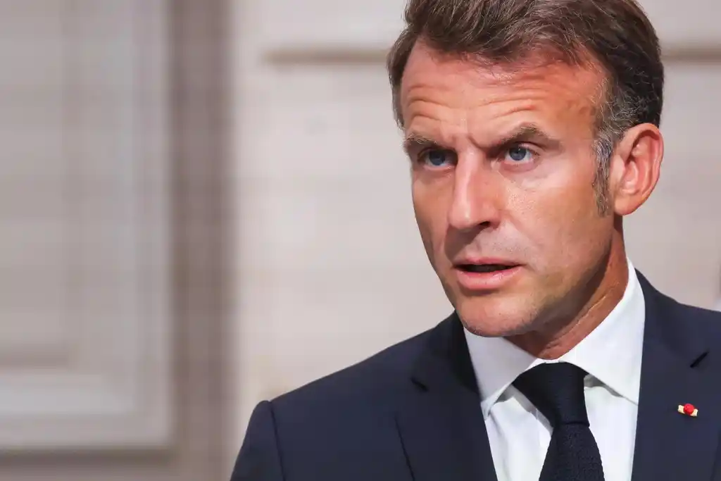 El presidente de Francia, Emmanuel Macron, durante una rueda de prensa. EFE