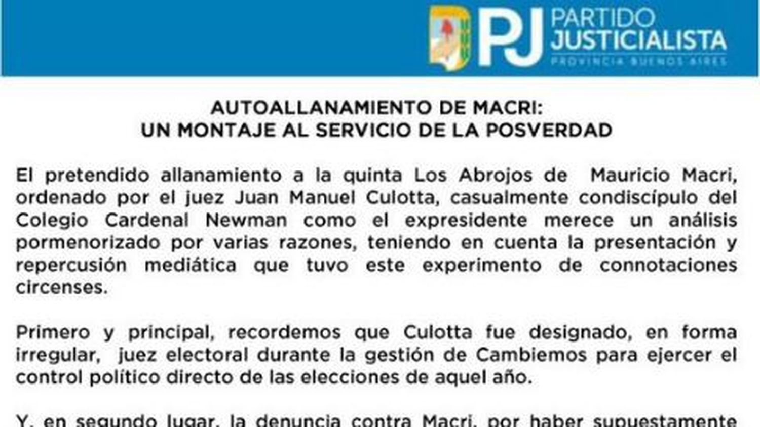 Reunión Macri-intendentes: PJ Bonaerense denunció un "auto allanamiento" del expresidente en su quinta