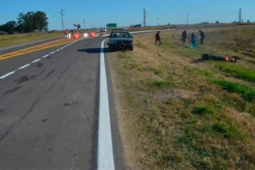 Otra vez en la Ruta 18: falleció un motociclista al ser impactado por un auto
