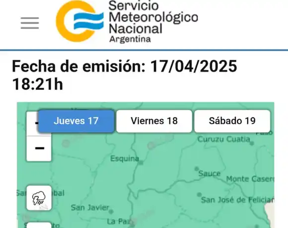 Alerta amarilla por tormentas con lluvias intensas