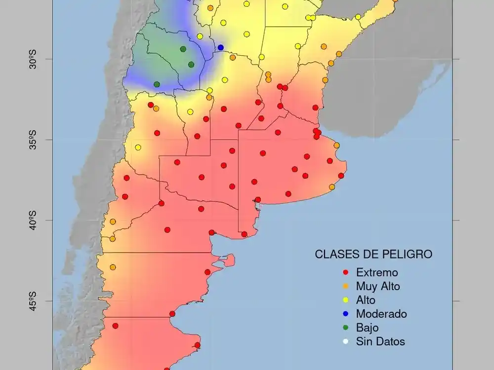 Incendios: casi la totalidad de la provincia está bajo "riesgo extremo"