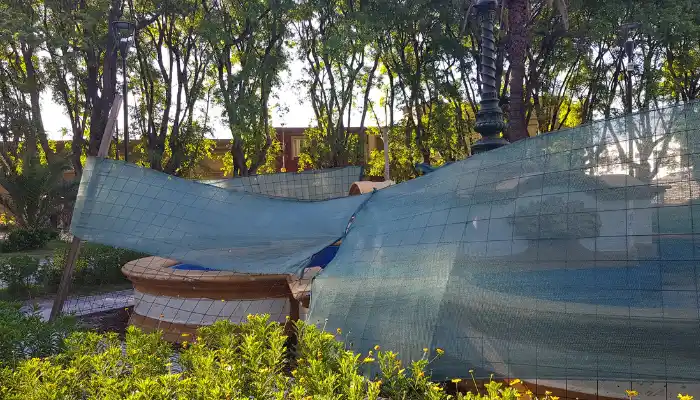 Plaza Constitución: la obra está parada y la fuente sigue sin funcionar