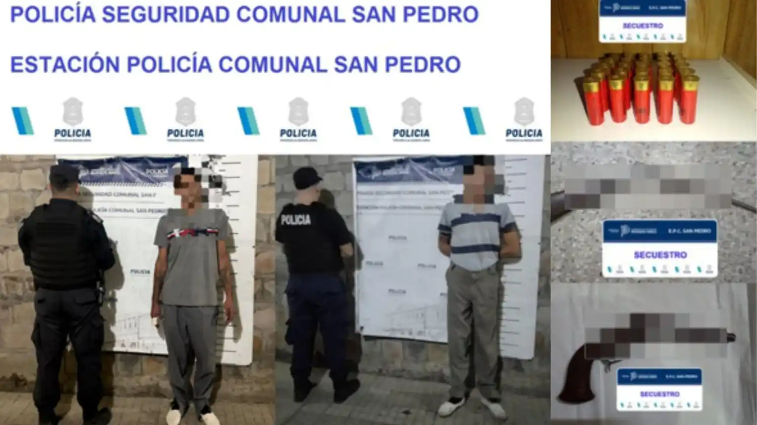 Un joven y su progenitor se autolesionaron en un enfrentamiento. La policía secuestró armas de grueso calibre.