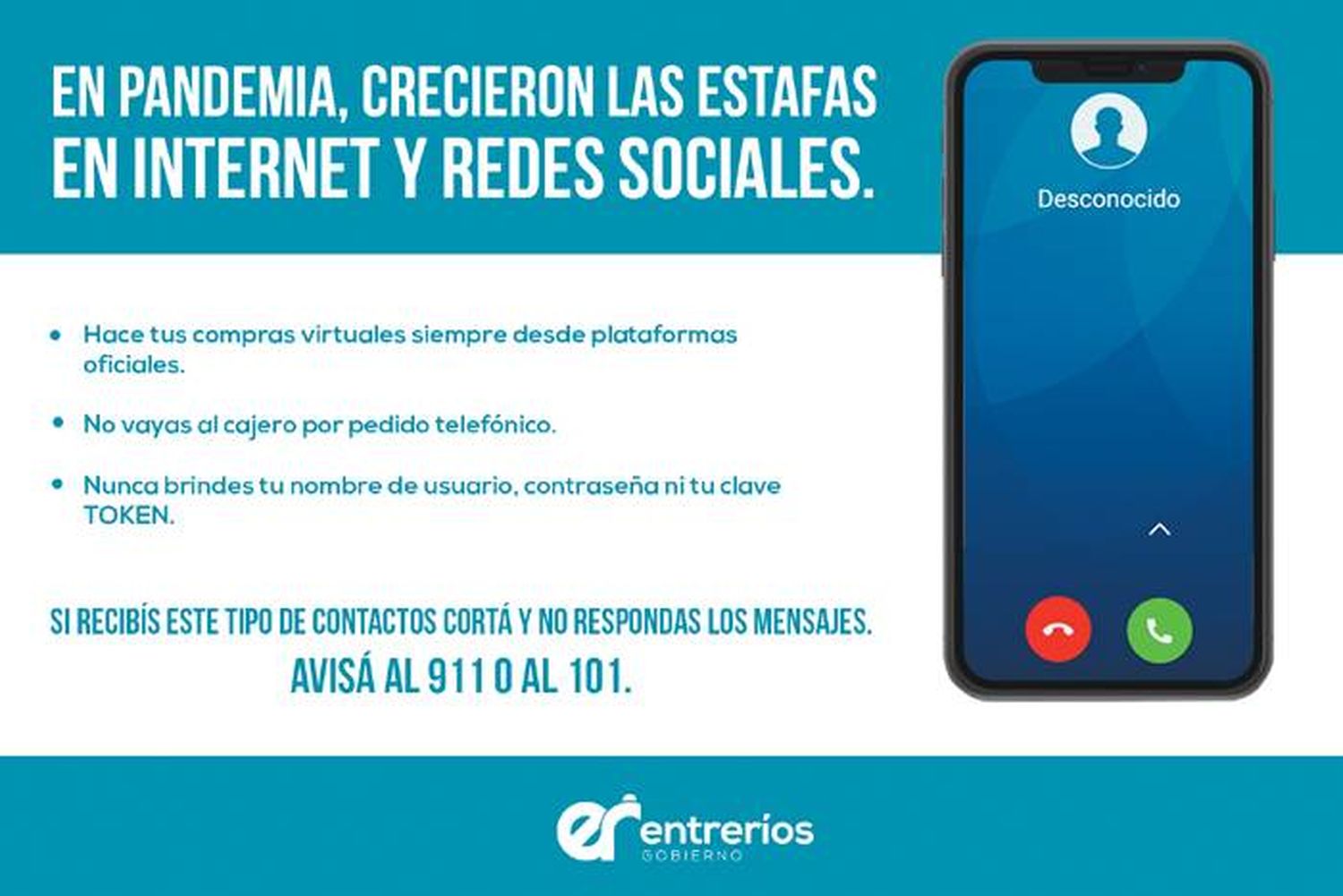 Campaña por estafas virtuales y telefónicas en la provincia