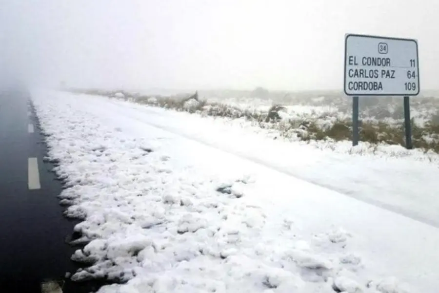 Alerta por posible caída de nieve en la Ruta de las Altas Cumbres en Córdoba