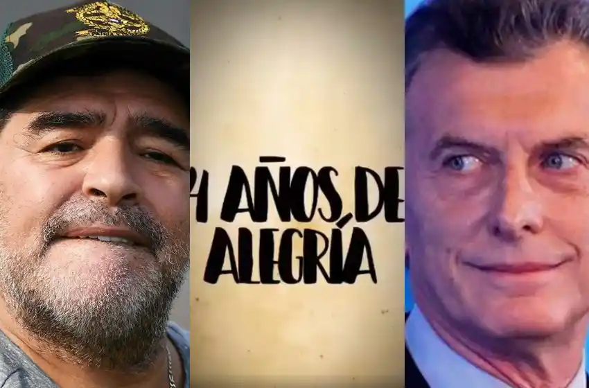 “4 años de alegría”: el video que publicó Maradona en contra de Macri