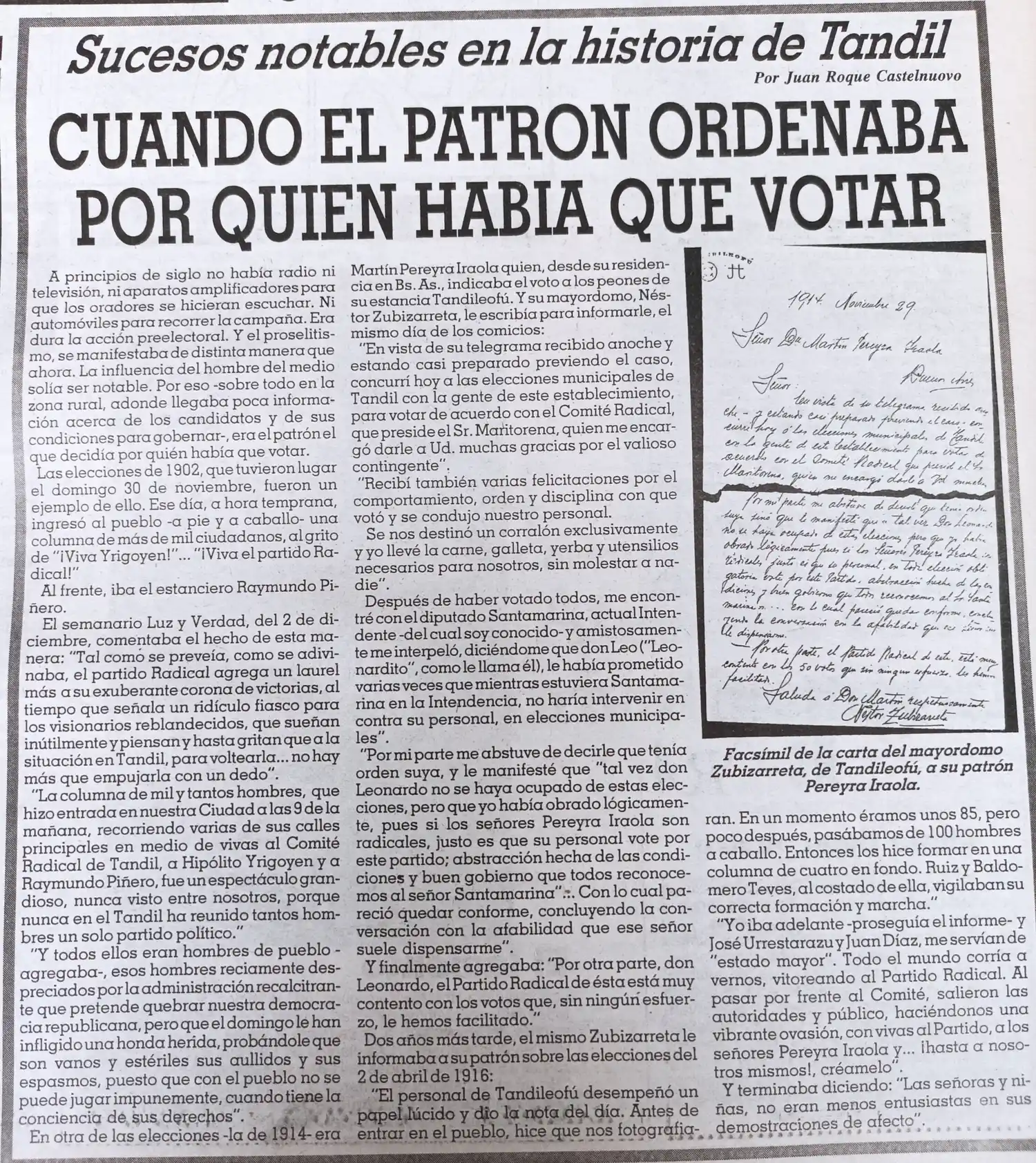 Cuando el patrón ordenaba por quien había que votar