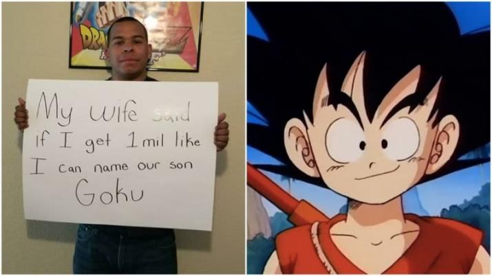 Fan de Drangon Ball consiguió un millón de “Me Gusta” y nombró a su hijo Goku