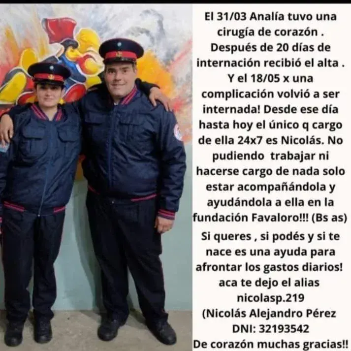 Analía y Nicolás son bomberos en Gobernador Castro y necesitan ayuda salidaria