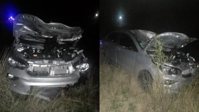 Así quedó el auto luego del impacto con el caballo