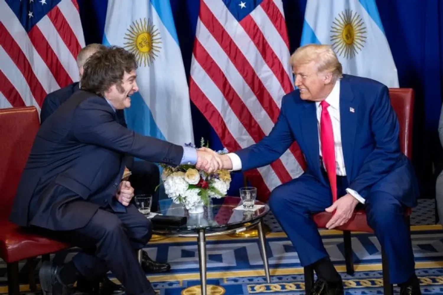 Javier Milei y Donald Trump en Estados Unidos.