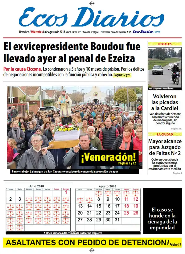 Tapa del 8 de agosto de 2018