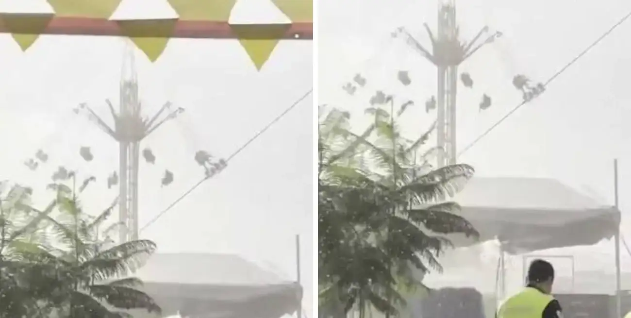 El momento fue grabado por otros visitantes de la feria y rápidamente se viralizó en las redes sociales.