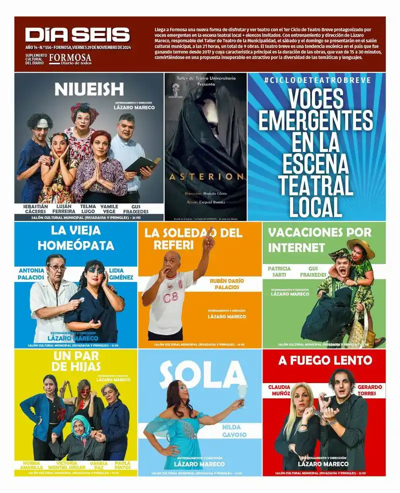 El formato de teatro breve llega a Formosa 
con voces emergentes en la escena local