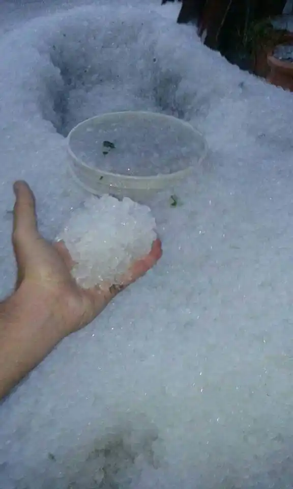 Granizo en Piedras Blancas y Hernandarias