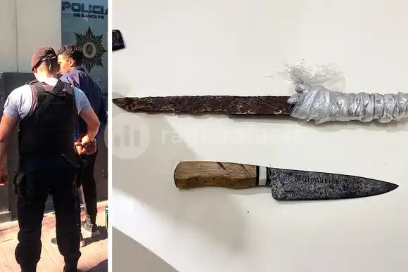 Otra vez se pelearon dos lavacoches en pleno centro de Rafaela: uno de ellos tenía una “chuza” gigante