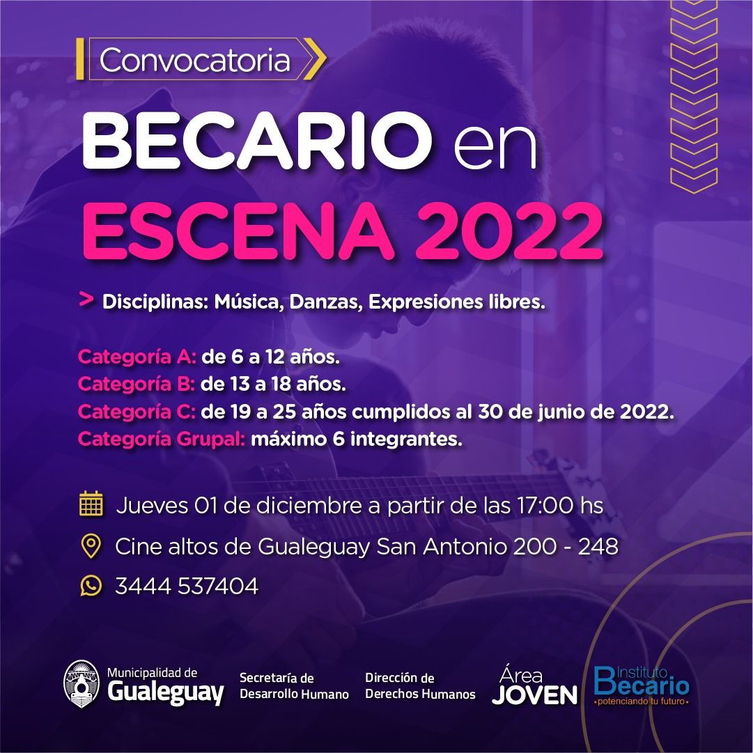 Becario en escena 2022: el Municipio convoca a estudiantes