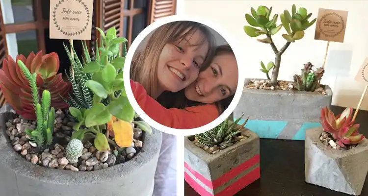 Microemprendimientos de cuarentena: dos hermanas de Castro hacen macetas para seguir estudiando
