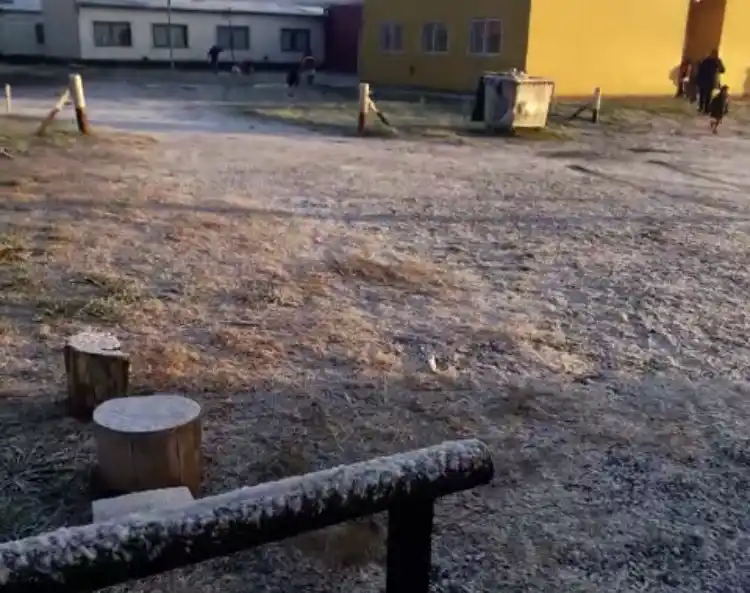 Felicidad de maestras y alumnos del Jardín San Antonio que amaneció nevado