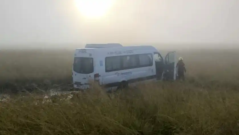 La combi transportaba un total de 16 ocupantes. Gentileza: La Nueva Verdad de Rauch.