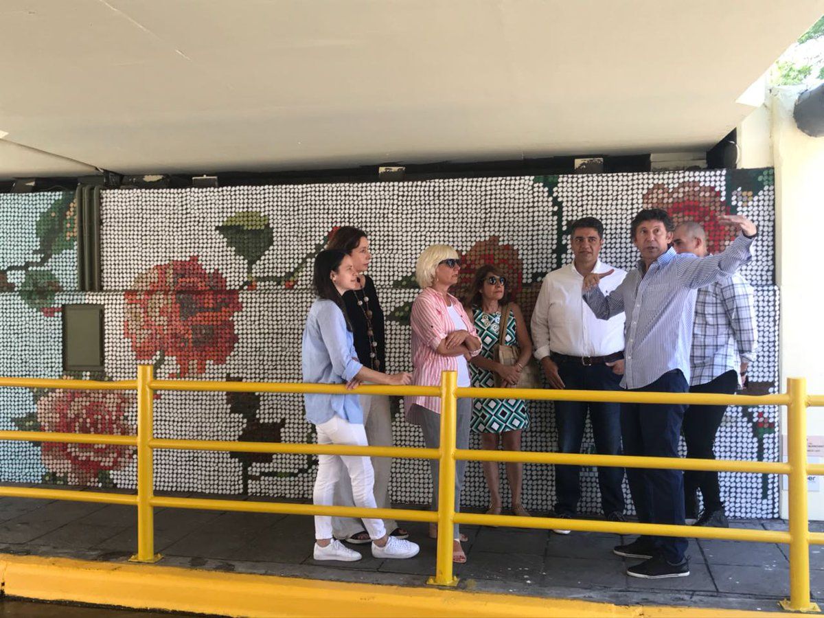 Jorge Macri y Gustavo Posse recorrieron intervención artística del túnel de la calle Paraná