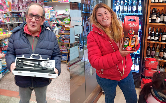 René y Leonela retiraron sus premios de La Bomba y Lo de Urbano