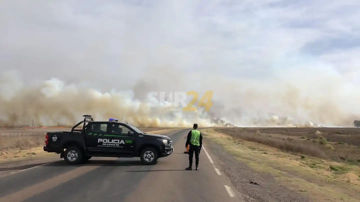 Rufino: Corte total en la ruta 33 por la presencia de humo