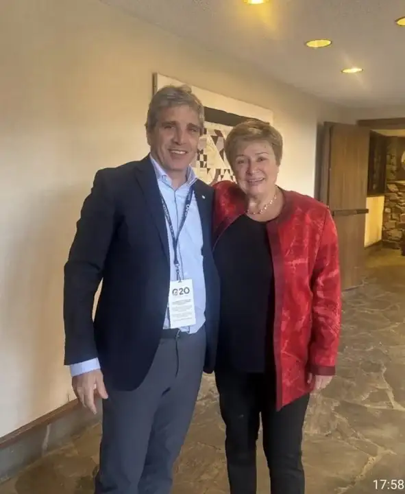 Luis Caputo y Kristalina Georgieva.