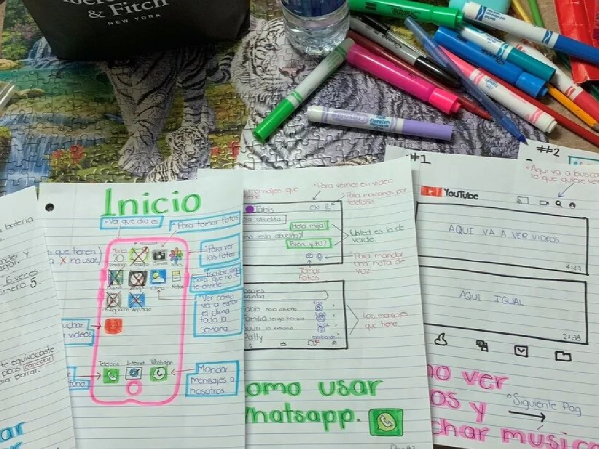 Le hizo una “guía práctica” a su abuela para usar el celular