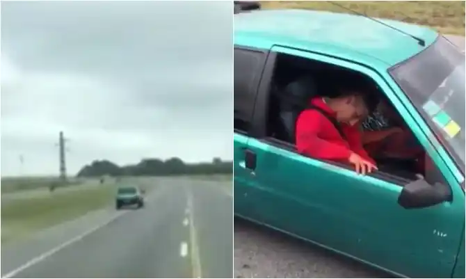 Video: Dos policías circularon en zig zag y borrachos por la Ruta 11 hacia la costa atlántica