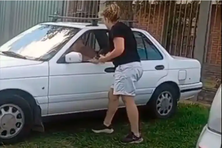 Quiso echar a un automovilista y terminó a los golpes