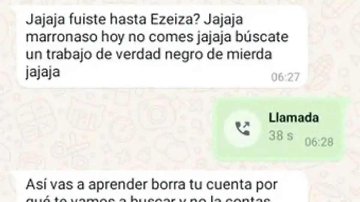 El mensaje que recibió: todo era un engaño