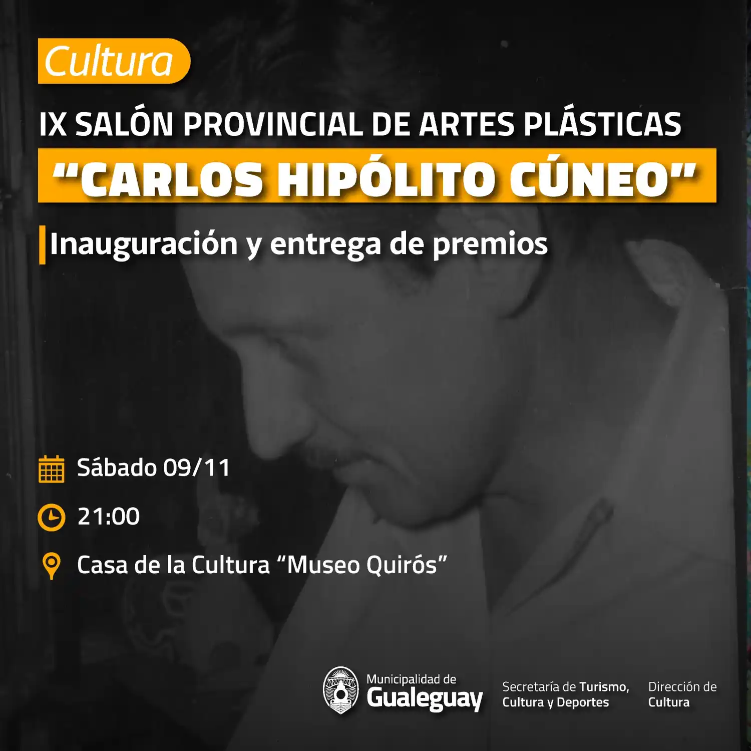 El viernes se ralizará la inaguración  del concurso  IX Salón Provincial de Artistas Plásticos “Carlos Hipólito Cúneo”