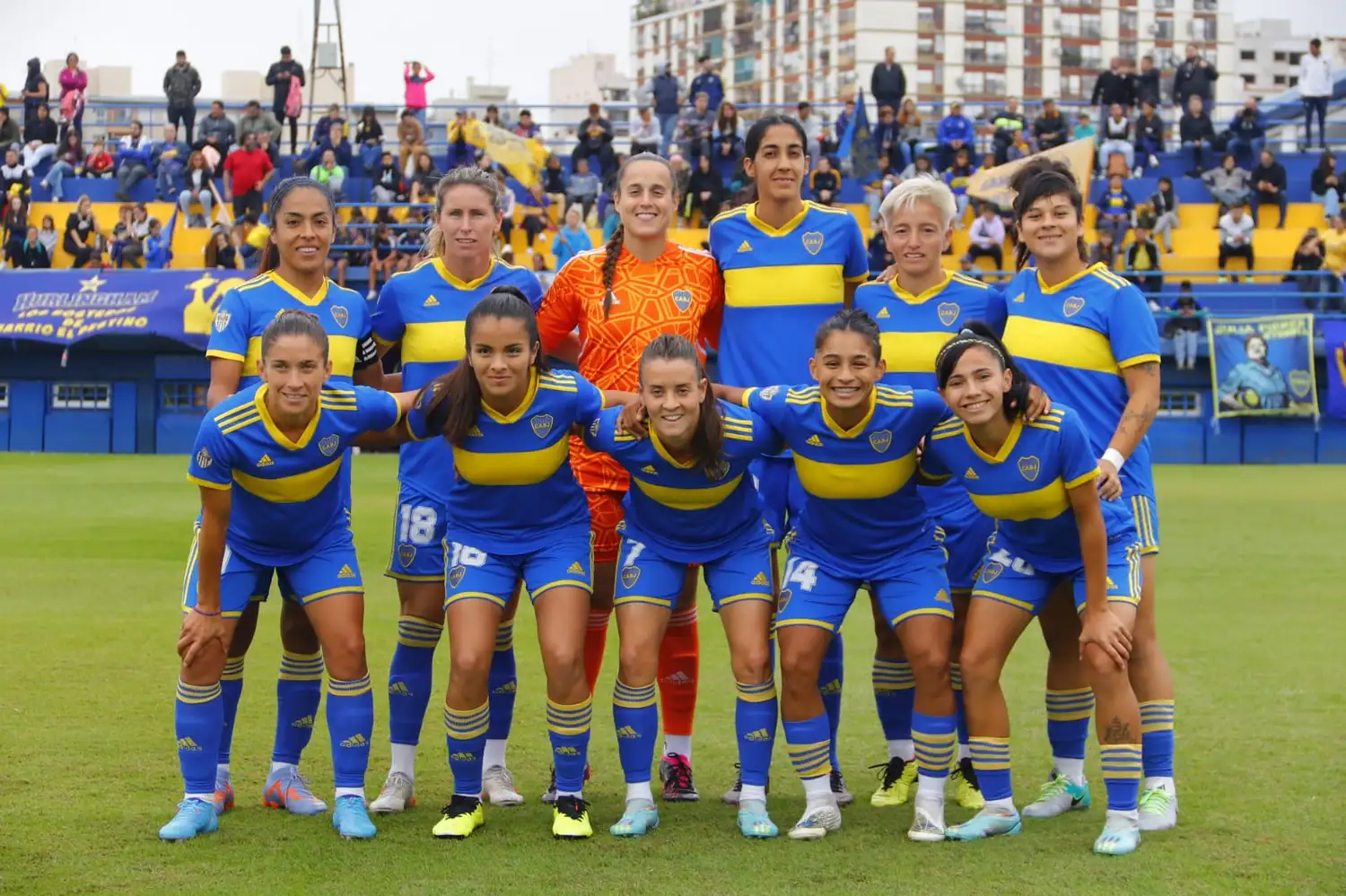 Boca, con Huber en segundo lugar en la fila superior.