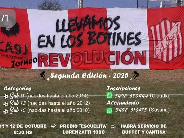 Torneo Revolución de fútbol femenino, organizado por 9 de Julio.