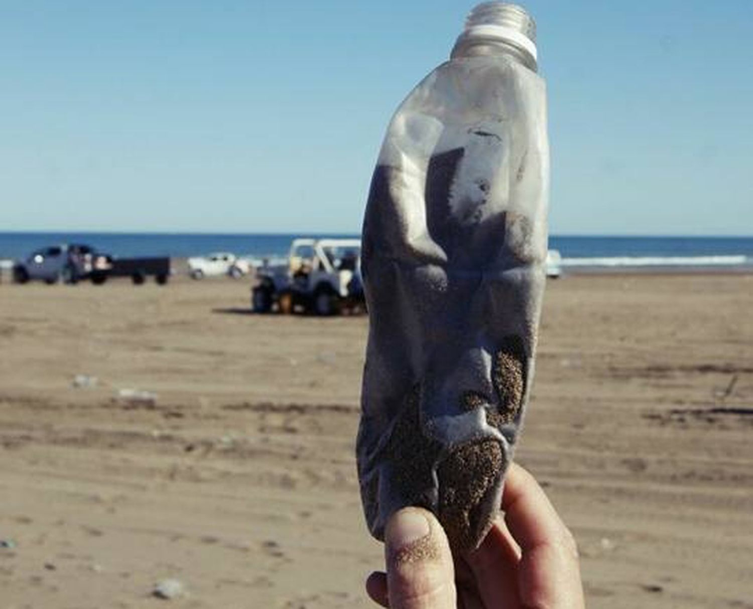Tareas de limpieza en la playa de integrantes de ONG