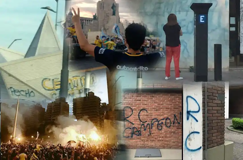 «La caravana del campeón»: los festejos canallas culminaron con pintadas por toda la costanera