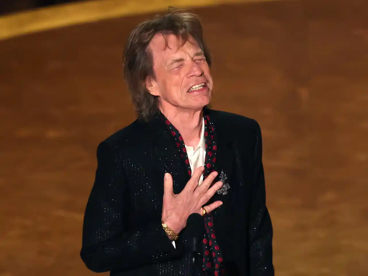 Mick Jagger sorprendió en los Premios Oscar