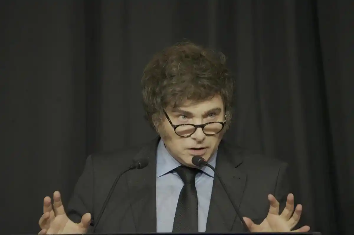 Javier Milei en la Bolsa de Comercio de Córdoba