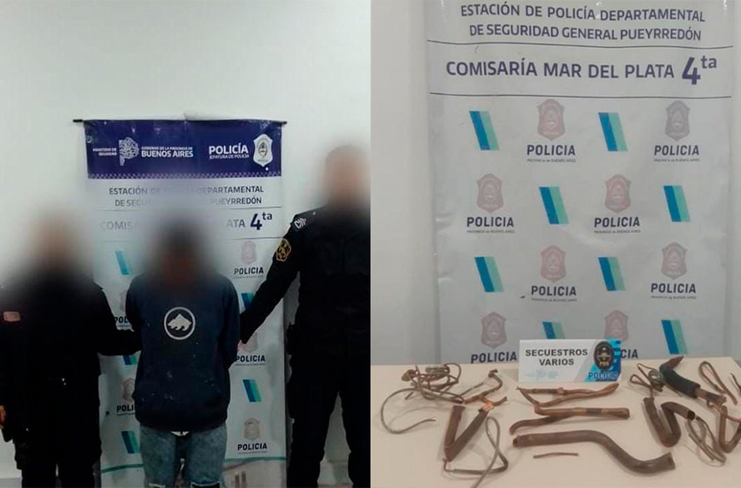 Lo atrapan con 15 piezas de caño de cobre
