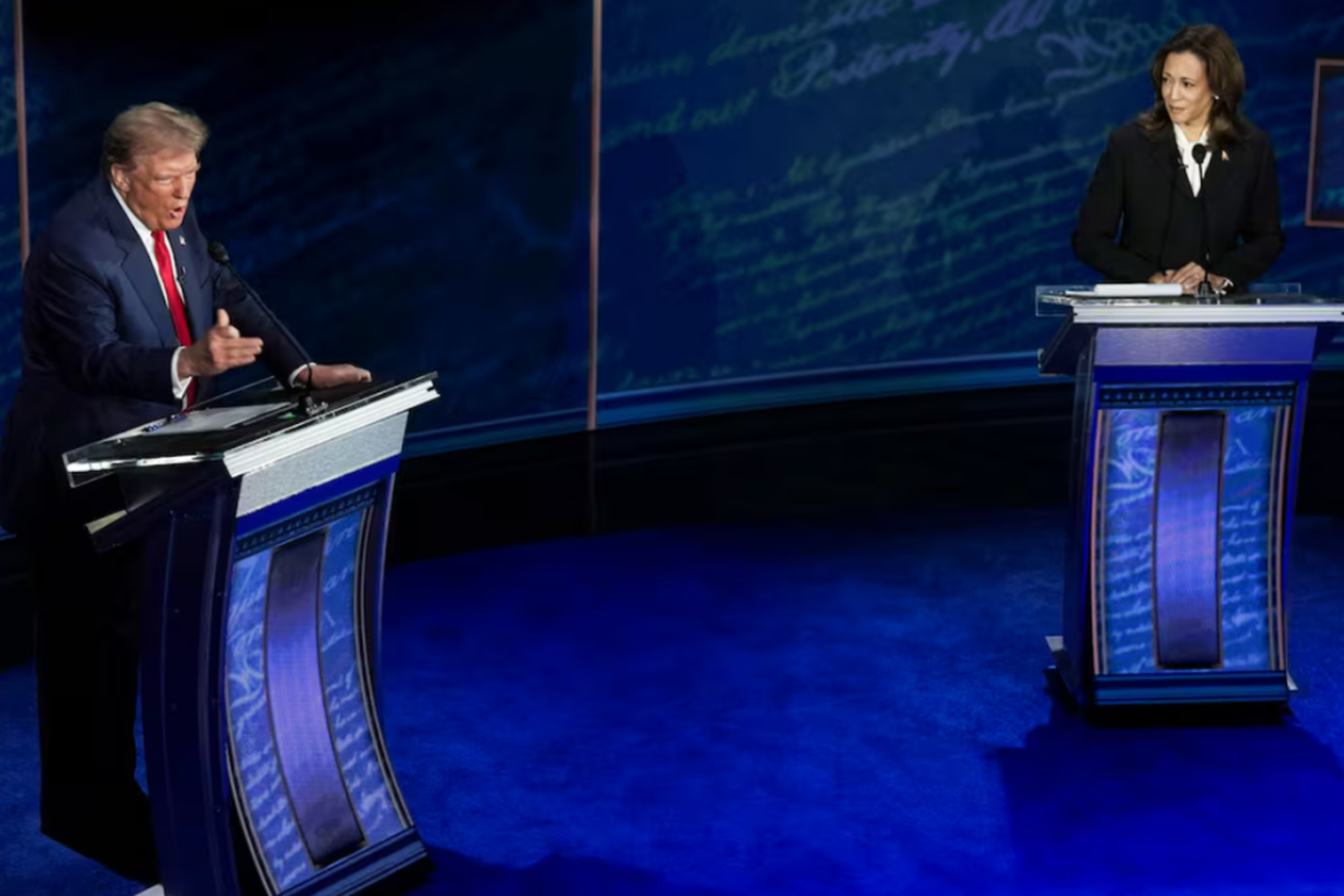 Fuertes cruces en el debate entre Kamala Harris y Donald Trump