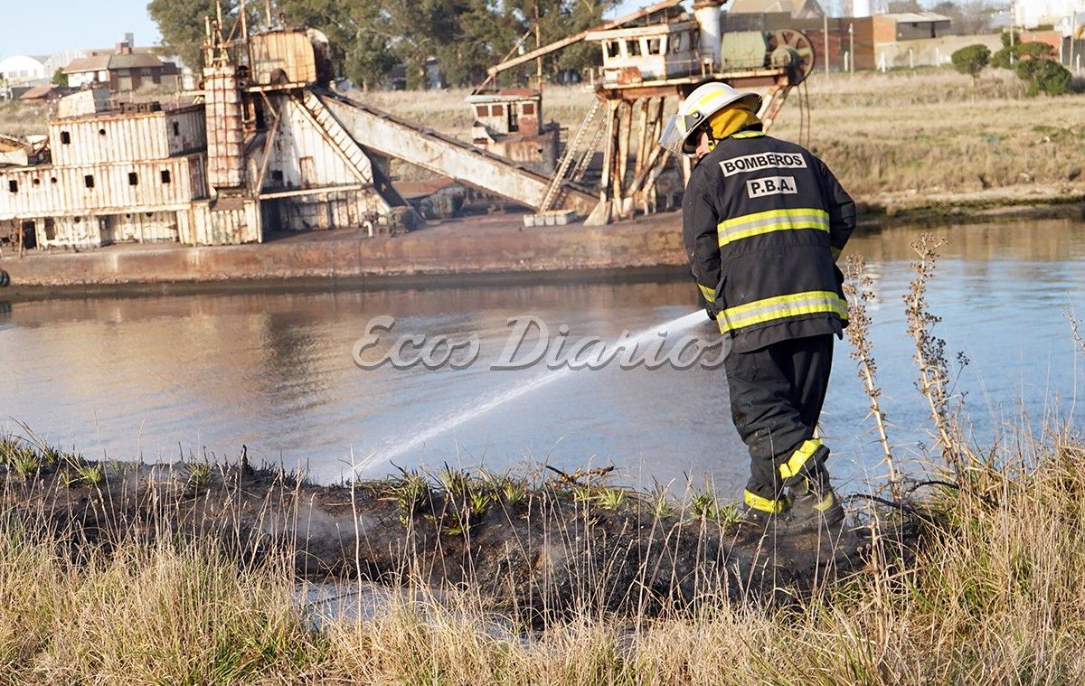 Bomberos combatieron un incendio cerca del puerto