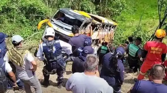 Tragedia en un viaje de egresados: 11 personas murieron luego de que un micro escolar cayera por un precipicio