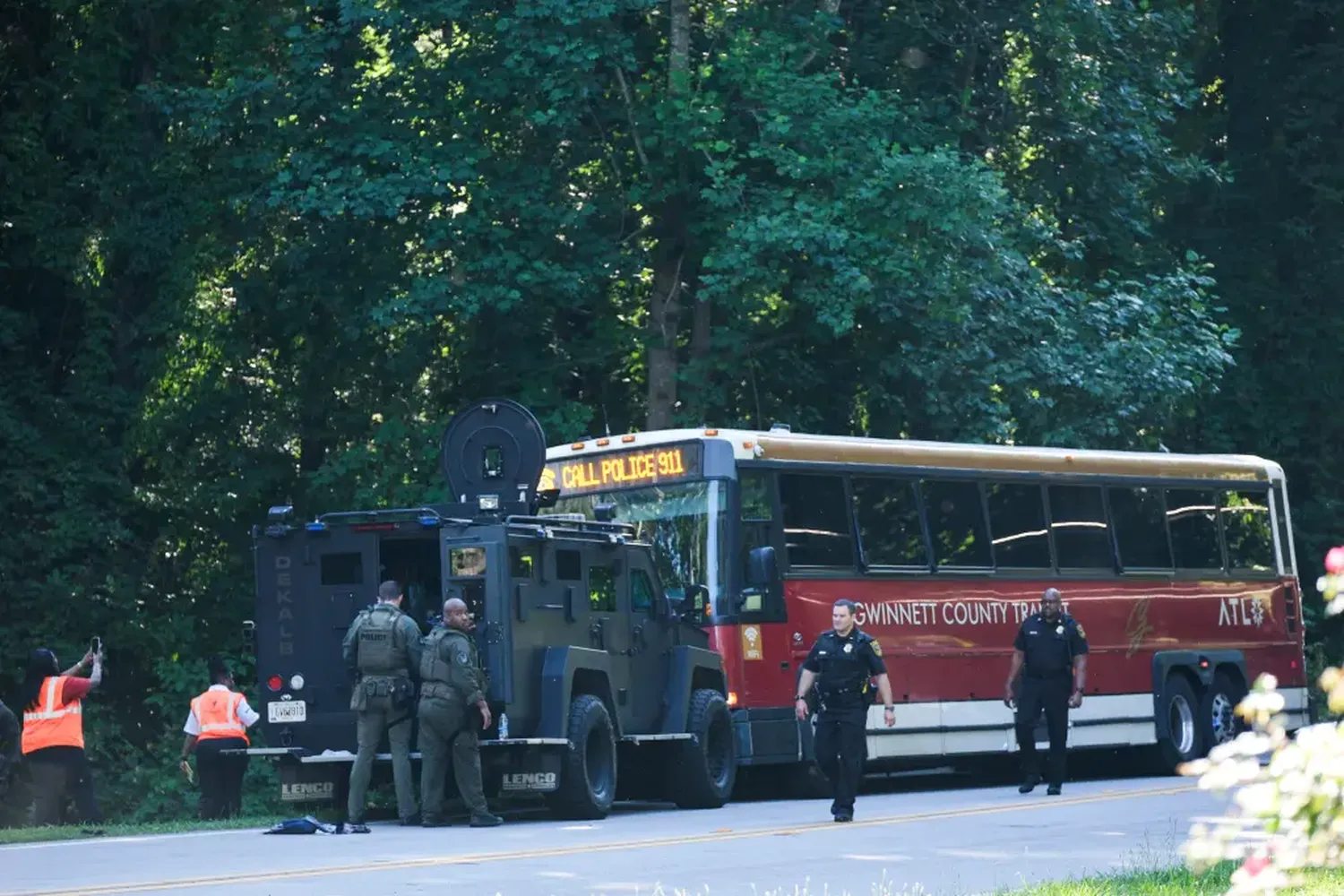 Joseph Grier, 39, held a gun to the bus driver’s head in the tense police chase on Tuesday evening.