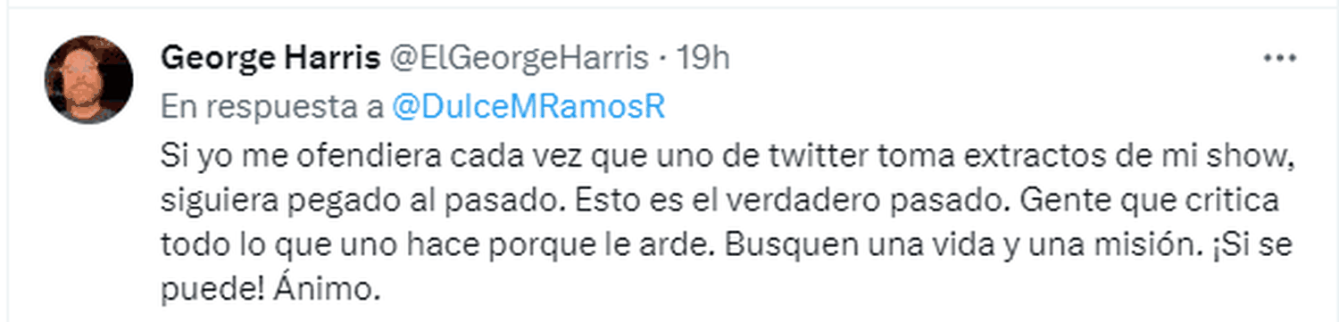 George Harris aconsejó a la gente no quedarse en el pasado. Foto Twitter