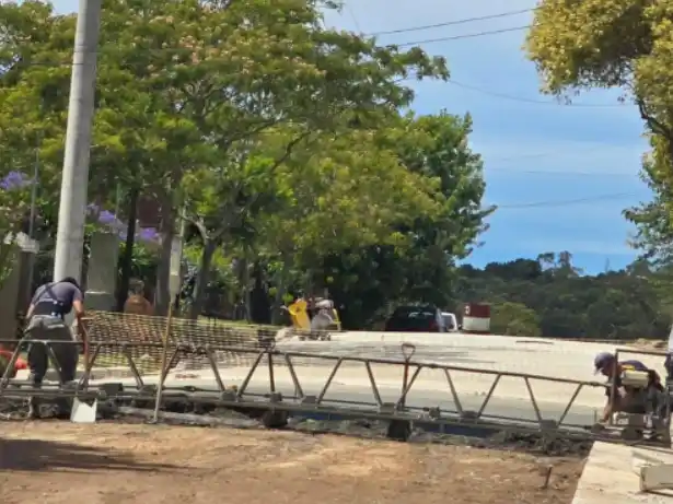 Realizan obras en la calle Martín Fierro.