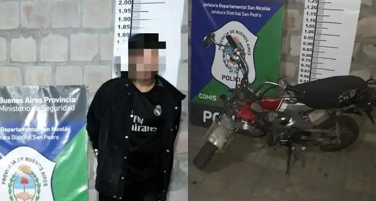 Capturaron a un delincuente instantes después de golpear a una mujer y robarle su moto