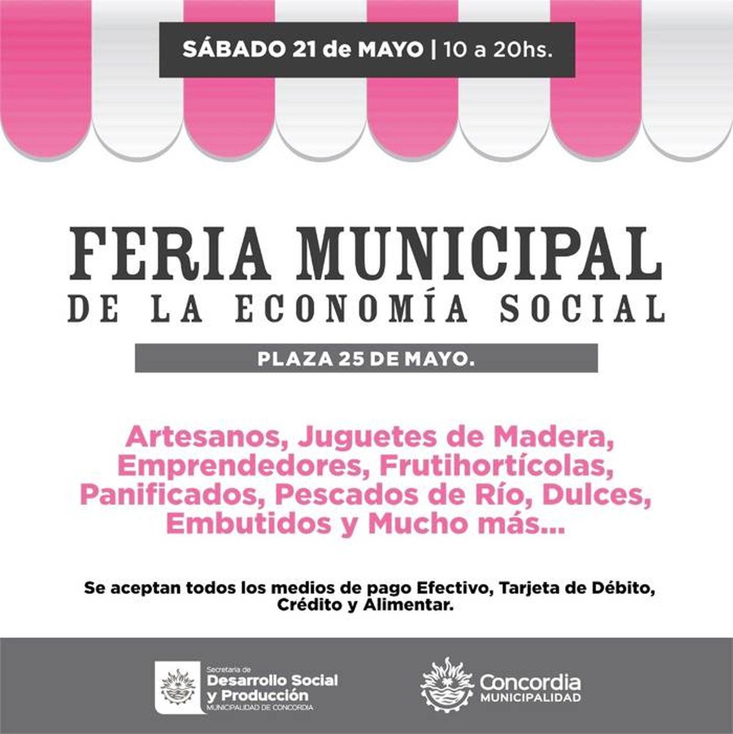 La plaza 25 de Mayo recibirá  nuevamente a los emprendedores de la Economía Social