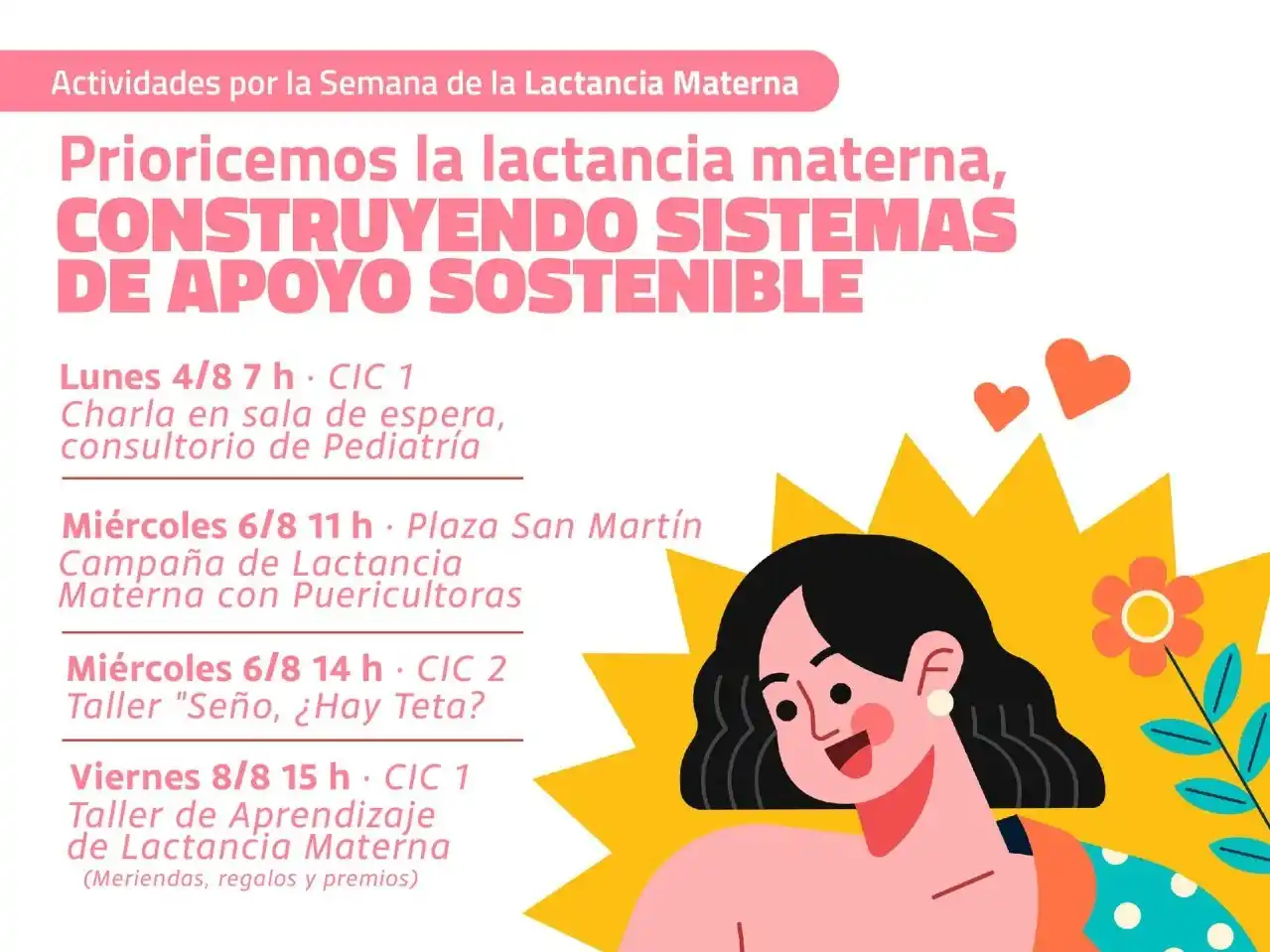 Gualeguay se suma a la Semana de la Lactancia Materna con talleres abiertos a la comunidad